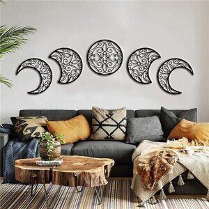 Moon Wall Decoration, Moon Phase Wall Art Decoration Hanging